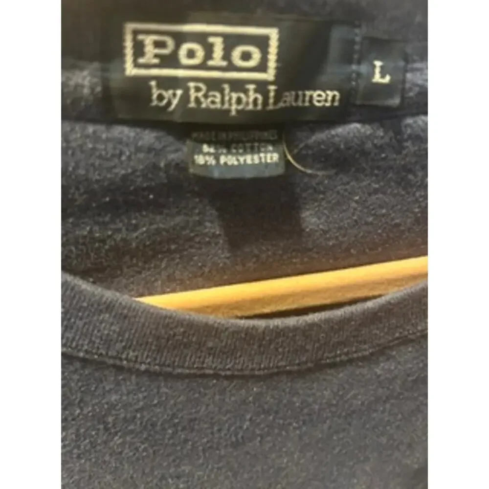 Vintage Polo Ralph Lauren Crewneck Sweatshirt Black Size Large Red Pony Logo